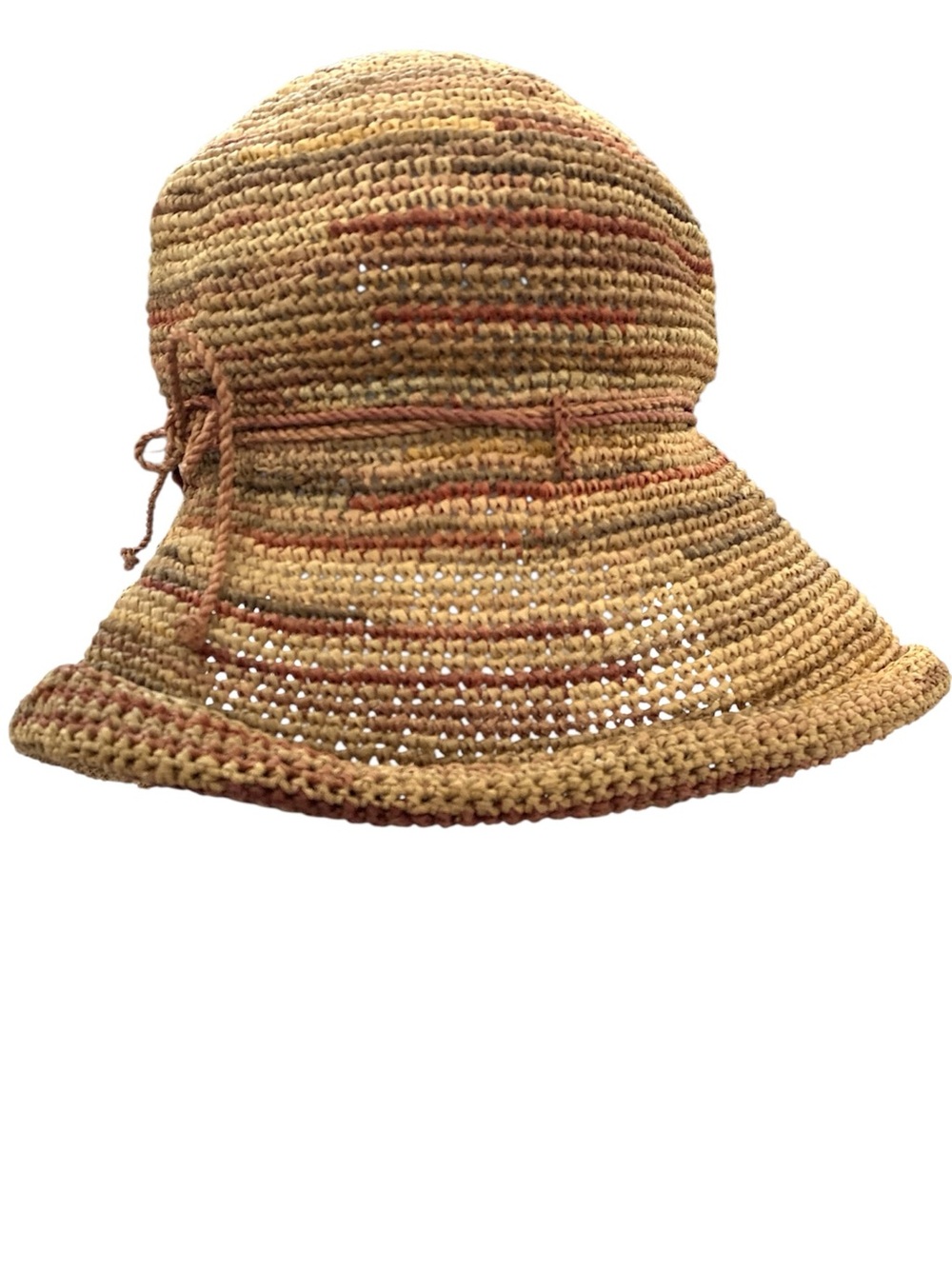 Helen Kaminski 100% Raffia Crochet Bucket Sun Hat Handmade in Madagascar